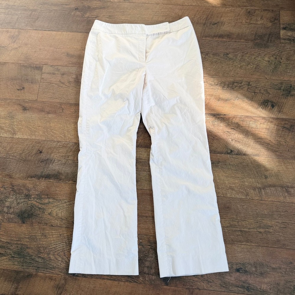 Vintage Y2K Ann Taylor Dress Pants Womens Size 10 White Pale Khaki‎